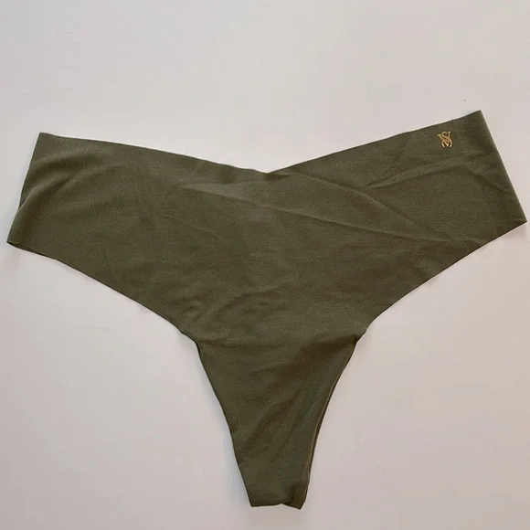 2 pair Victoria’s Secret no show thongs black butterfly shine and casual olive - Picture 7 of 10